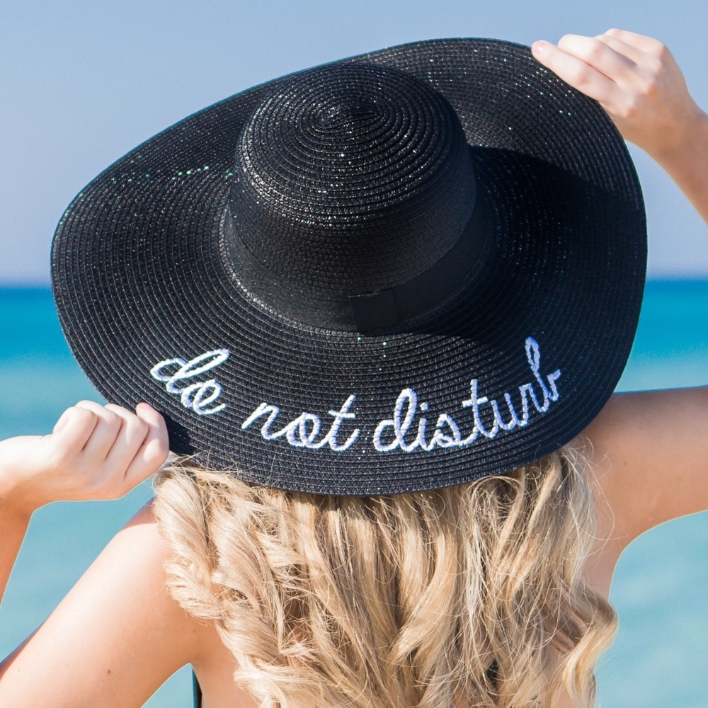 Do Not Disturb Black Sunhat